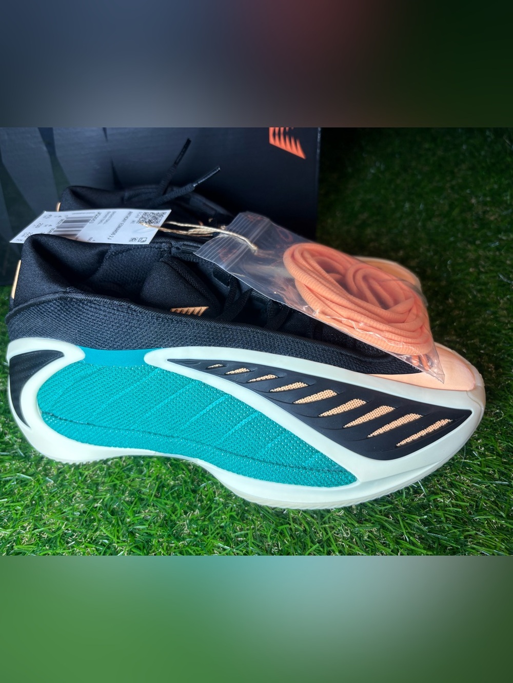 adidas Women's Teal Athletic Shoe with Peach Accents